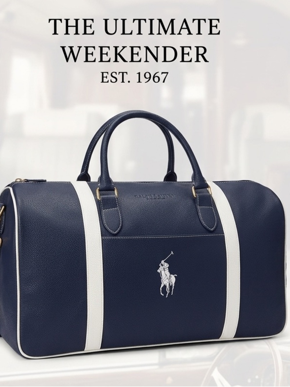 Ralph Lauren Navy Duffel with White Racing Stripes(Ralph Lauren Fragrances)